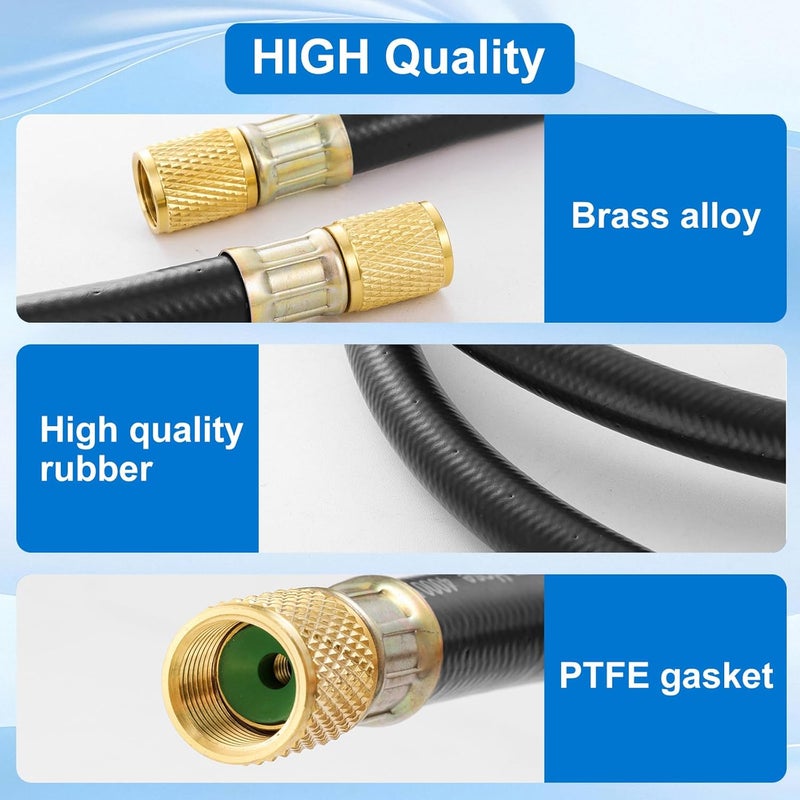 Tigbear 3/8’’ Vacuum Refrigerant Hose, High Flow Charging Hose 3/8 x 3/8 for R410A R134A R407C R502 R12 R22 System, 800 PSI Working Pressure, 60 Inch - Image 4